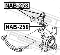 Febest NAB259 Сайлентблок поворотного кулака