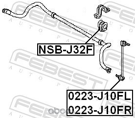Febest NSBJ32F Втулка переднего стабилизатора полиуретан D24