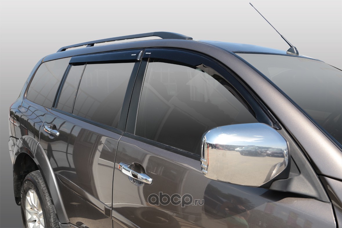 Купить DEF00385 Voron Glass Дефлекторы окон Voron Glass серия Corsar для  а/м Mitsubishi Pajero Sport 2008-2017 /кроссовер/накладные/к-т 4шт/