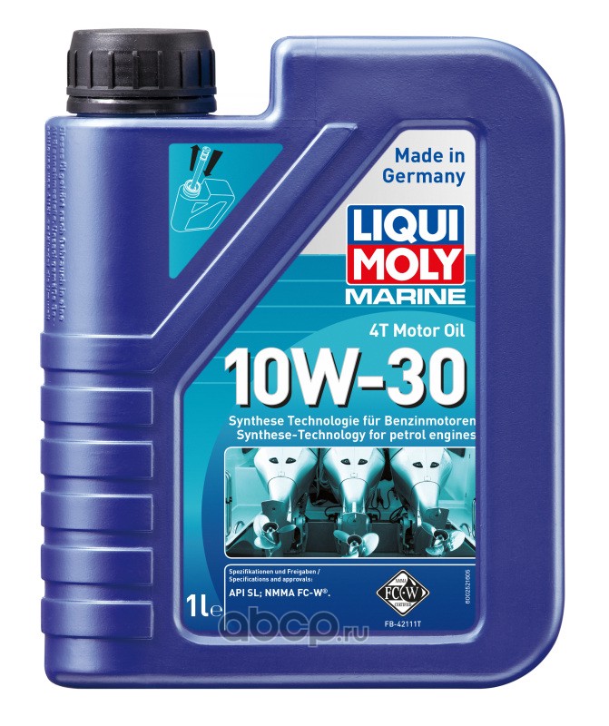 LIQUI MOLY 25022 LiquiMoly НС-синт. мот.масло д/лодок Marine 4T Motor Oil 10W-30 SL (1л)