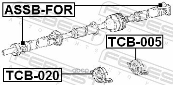 Febest TCB020 Подшипник подвесной карданного вала