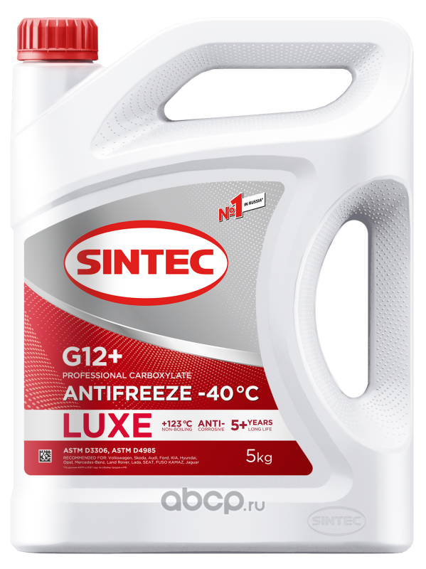 SINTEC 614503 Антифриз Luxe G12+ красный 5кг