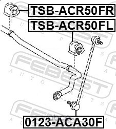 Febest TSBACR50FR Втулка переднего стабилизатора правая