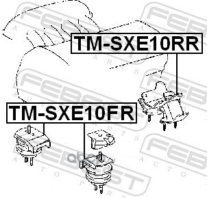 Febest TMSXE10FR Подушка двигателя передняя (гидравлическая)