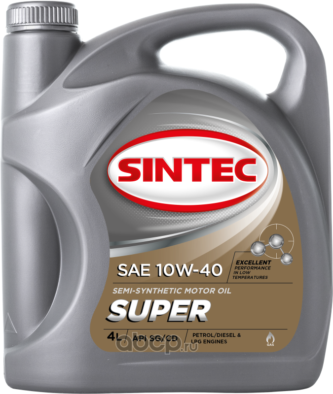 SINTEC 801894 Масло моторное полусинтетика 10W-40 4 л.