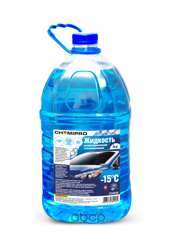 CHEMIPRO CH050 Жидкость для стеклоомывателя зимняя! 4L готовая -15°С, с чистящ. добавками,запах лимона