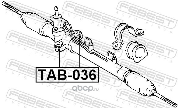 Febest TAB036 Сайлентблок рулевой рейки
