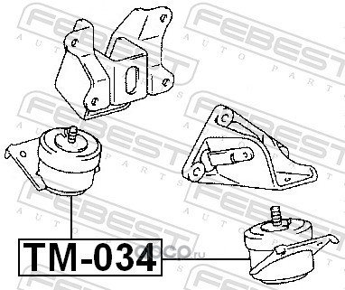 Febest TM034 Подушка двигателя передняя (гидравлическая)