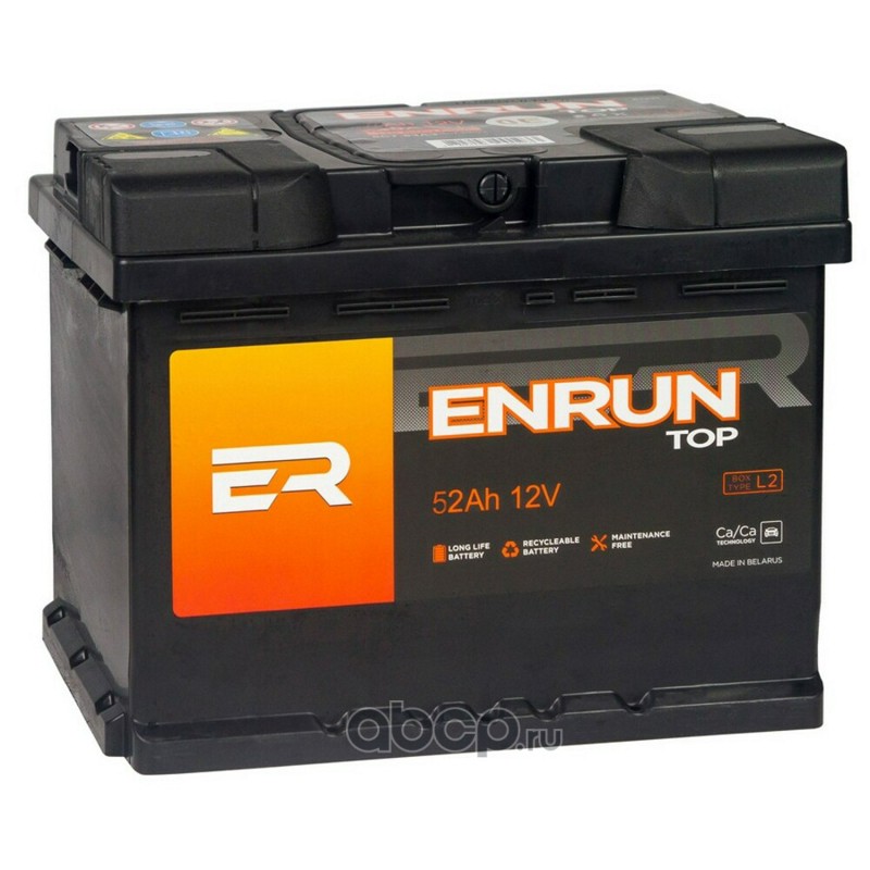 ENRUN ET520 Аккумулятор 52А/ч 480А 12V обратная (-) (+) полярн. стандартные (Т1) клеммы