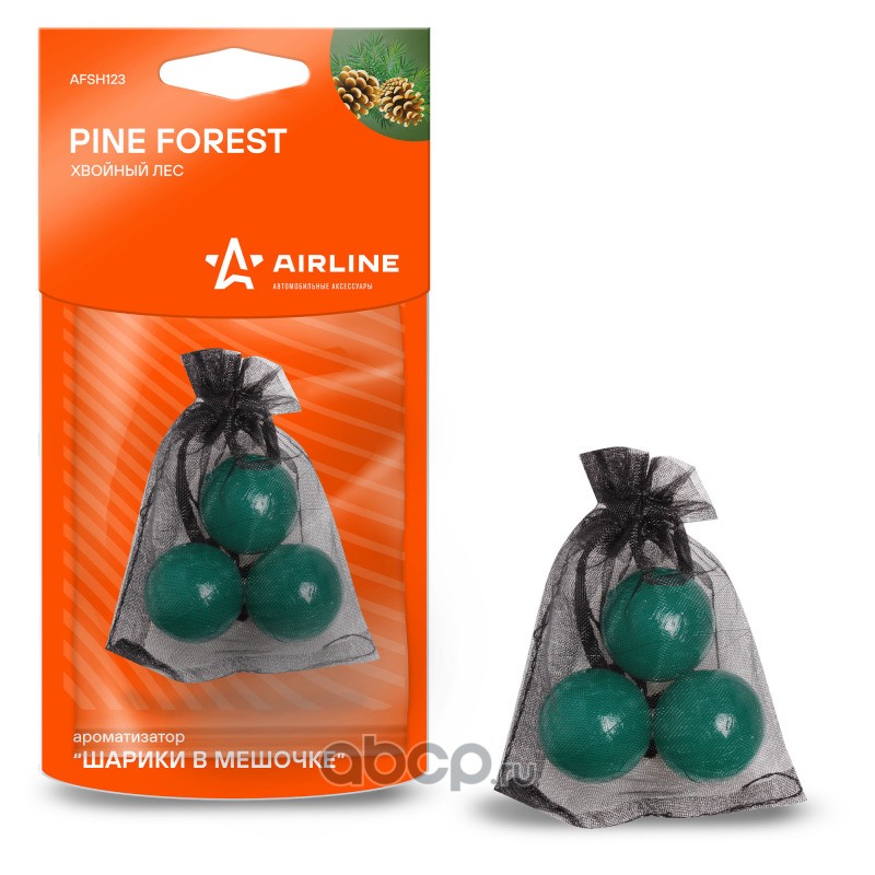 AIRLINE AFSH123 Ароматизатор "Шарики в мешочке" хвойный лес (AFSH123)