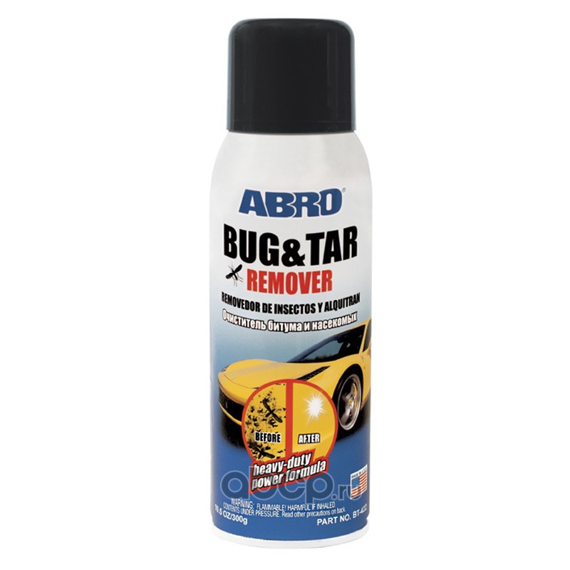 ABRO ВТ422 эффективный аэрозольный очиститель битума и насекомых