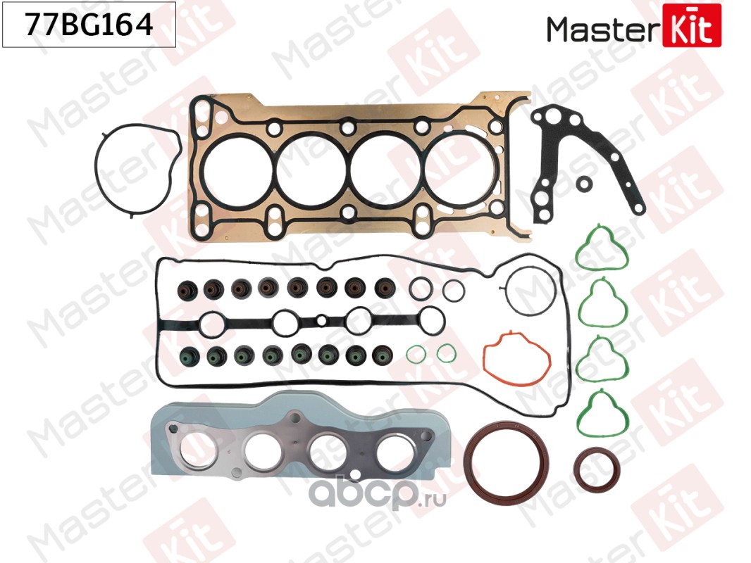 Купить Комплект прокладок двигателя Номер: 77BG164 Бренда: MasterKit в  магазине Банзай Авто. Два пункта самовывоза в Омске. Доставка курьером по  Омску. Доставка по всей РФ. Все виды оплат.