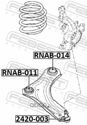 Febest RNAB014 Сайлентблок переднего нижнего рычага