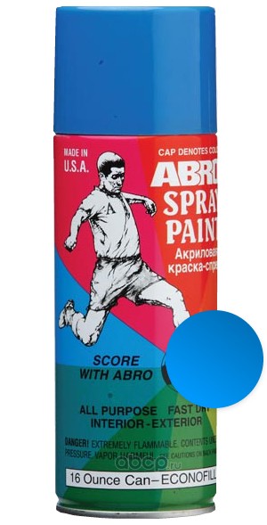 ABRO SPF105 краска-спрей флуоресцентная синяя 473мл