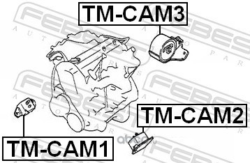 Febest TMCAM3 Подушка двигателя задняя (гидравлическая)