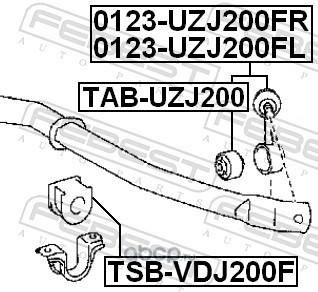 Febest TSBVDJ200F Втулка переднего стабилизатора