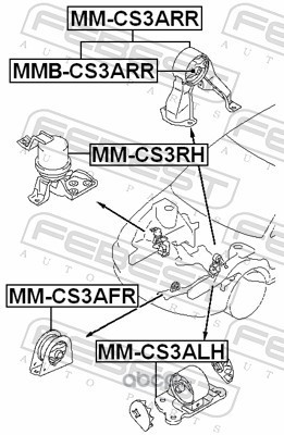 Febest MMCS3RH Подушка двигателя правая (гидравлическая)