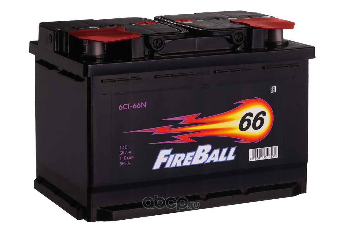 FireBall 566111020 Автомобильный аккумулятор 66 Ач (1) 6СТ-66N  560 A (CCA)