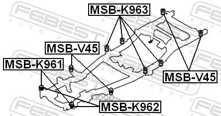 Febest MSBK963 Подушка подрамника