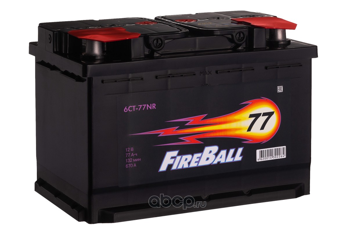 FireBall 577112020 Автомобильный аккумулятор 77 Ач (0) 6СТ-77NR 670 A (CCA)