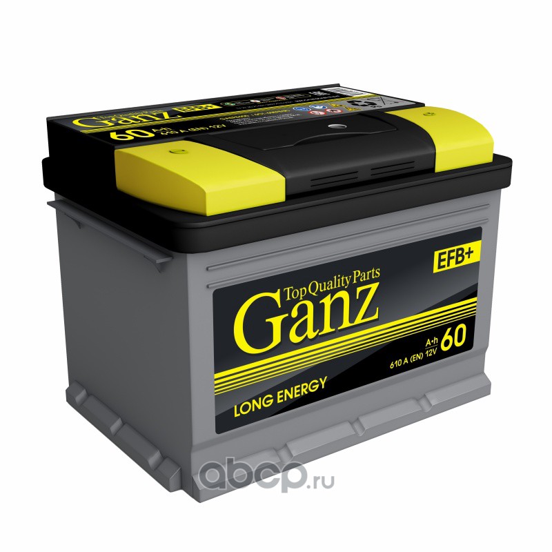GANZ GAEFB601 Аккумулятор GANZ EFB 60 А/ч 242x175x190 EN610