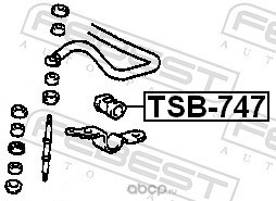 Febest TSB747 Втулка переднего стабилизатора