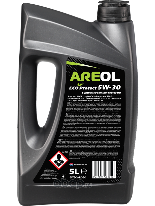 AREOL 5W30AR020 Масло моторное AREOL ECO Protect 5W30 синтетика 5л.