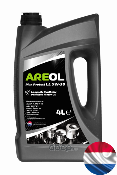 AREOL 5W30AR013 Масло моторное AREOL Max Protect LL 5W-30 синтетика 4л.