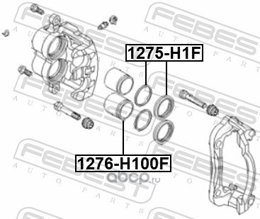 Febest 1275H1F Ремкомплект суппорта тормозного переднего (на 1 поршень)