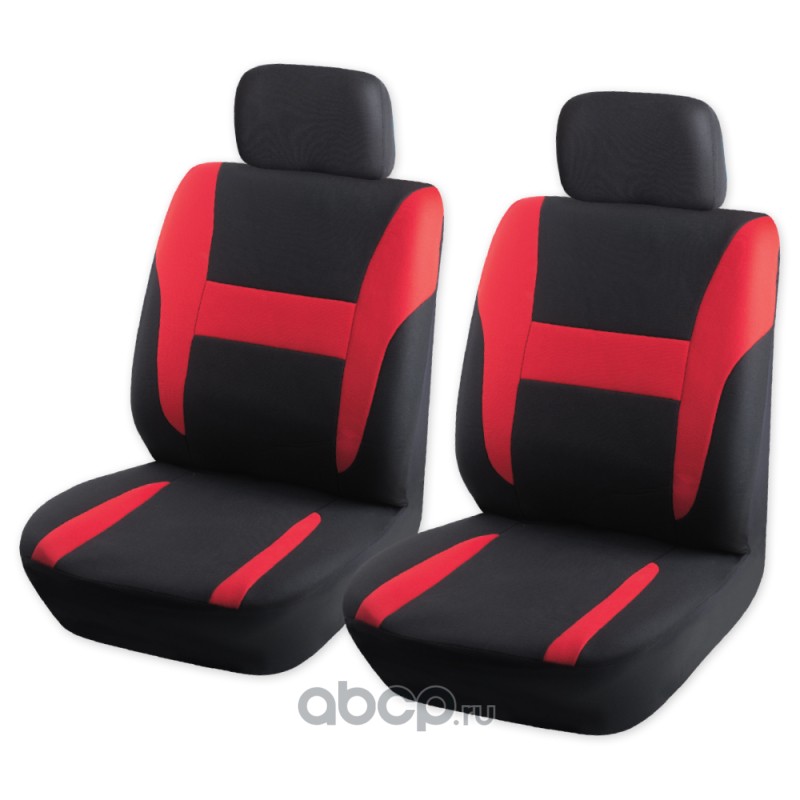 Чехлы на передние сиденья (рубашка) с подголовником, черно-красный 4пр. A0508001