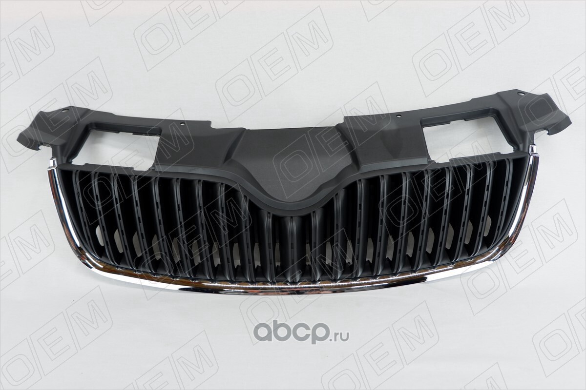 O.E.M. OEM3144 Решетка радиатора Skoda Fabia 2 5J 2007-2010, под накладку