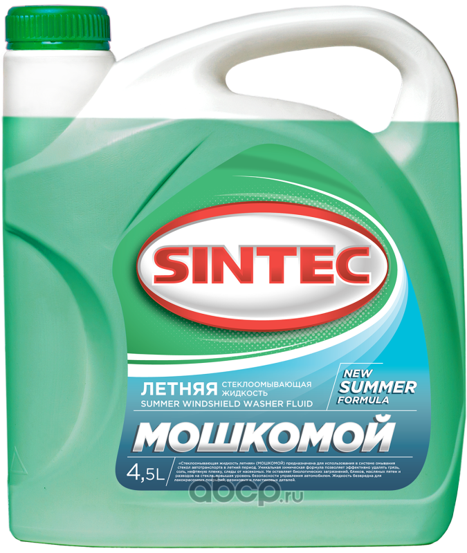 SINTEC 912243 Летняя стеклоомывающая жидкость ""Мошкомой"", 4.5л