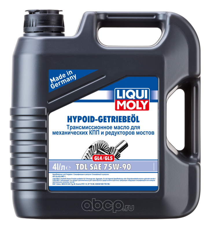 Liqui moly 3939 LiquiMoly П/с. тр.масло Hypoid-Getrieb.TDL 75W-90 GL-4/GL-5/MT-1 (4л)