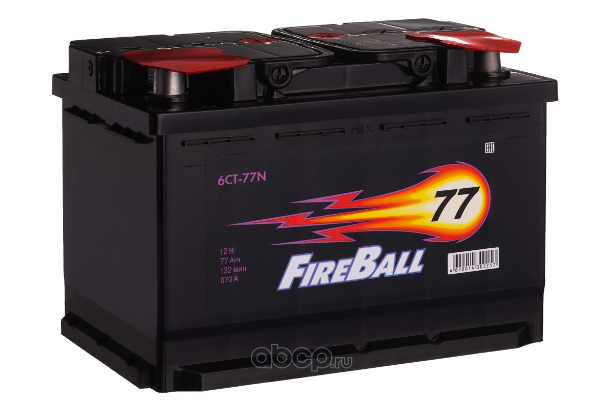FireBall 577111020 Автомобильный аккумулятор 77 Ач (1) 6СТ-77N 670 A (CCA)