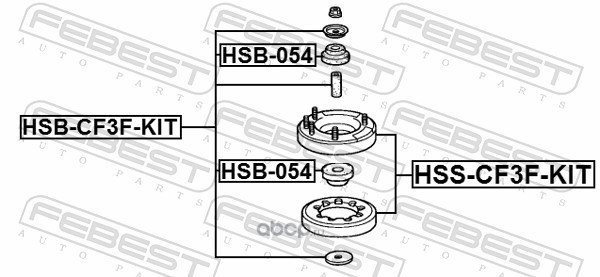 Febest HSBCF3FKIT Втулка переднего амортизатора (комплект)