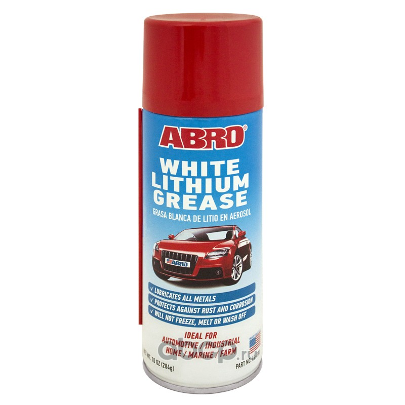 ABRO LG380 белая литиевая смазка в аэрозольной упаковке