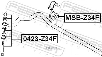 Febest MSBZ34F Втулка переднего стабилизатора
