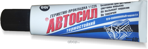 АВТ0СИЛ Герметик-прокладка термостойкий черный (от -50С до +300) 60г 11226