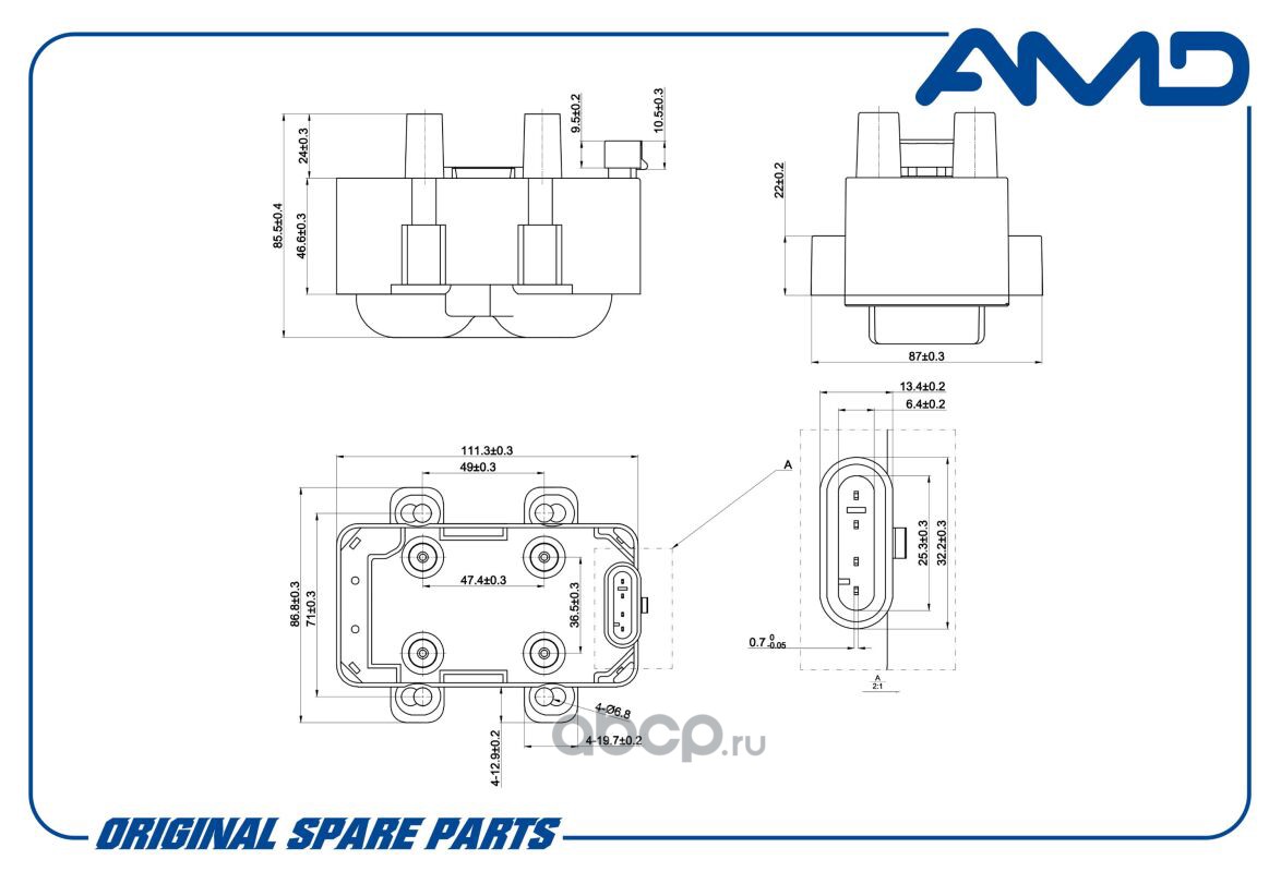 Купить AMD AMDRENEL111 AMD.RENEL111_катушка зажигания! Renault Logan, Lada  Largus по выгодной цене с доставкой по всей России.