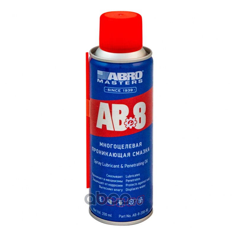ABRO AB8200R проникающая аэрозольная смазка широкого спектра действия.