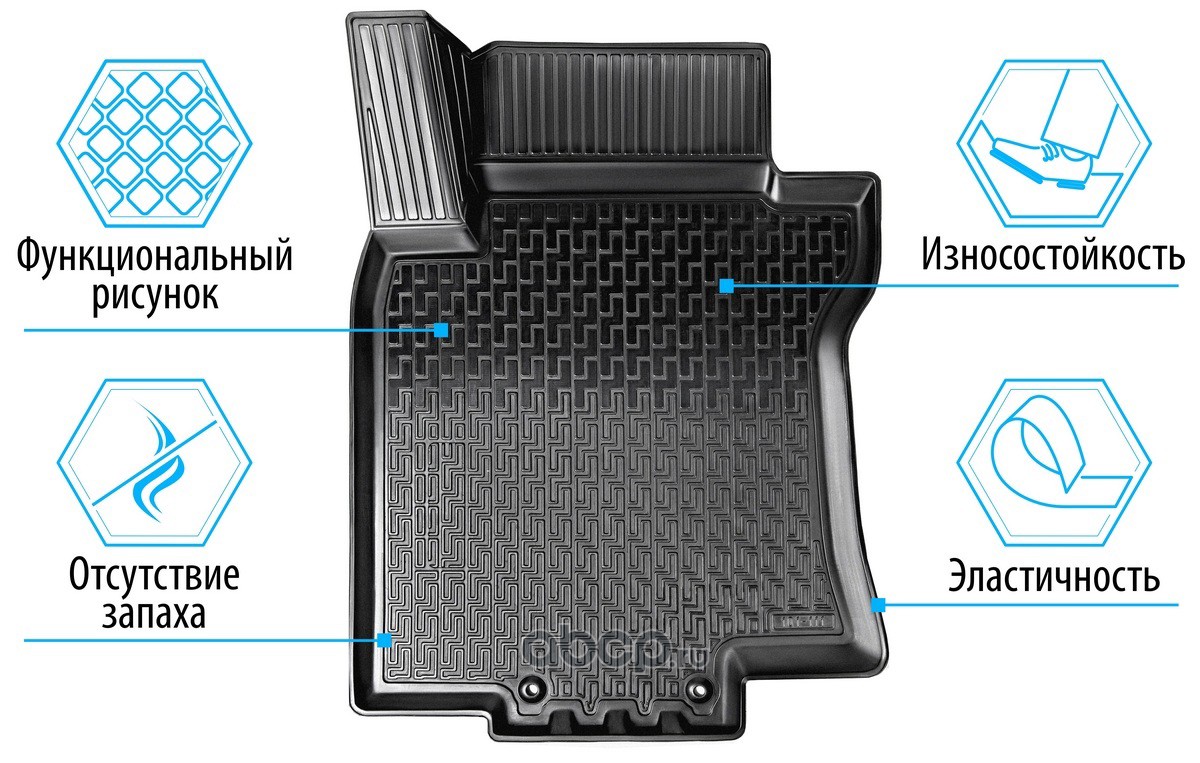 Rival 15101001 Коврики салона Skoda Octavia черный полиуретан Rival