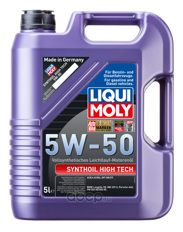 Liqui moly 9068 LiquiMoly Синт. мот.масло Synthoil High Tech 5W-50 CF/SM A3/B4 (5л)