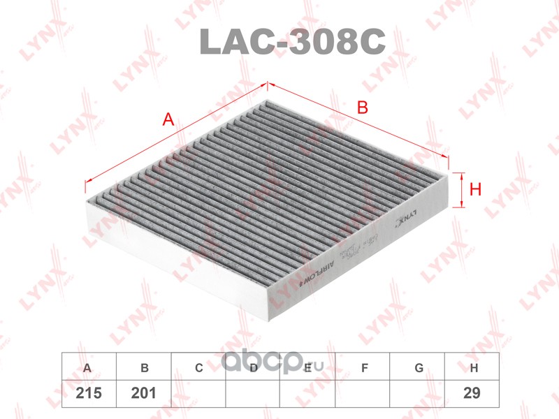 LYNXauto LAC308C Фильтр салонный угольный