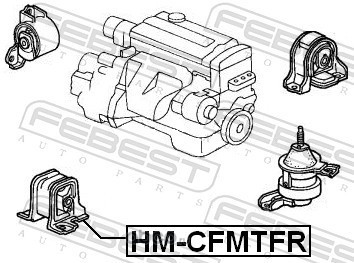 Febest HMCFMTFR Подушка двигателя передняя