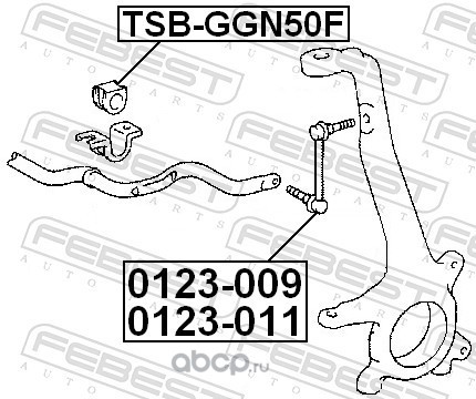 Febest TSBGGN50F Втулка переднего стабилизатора