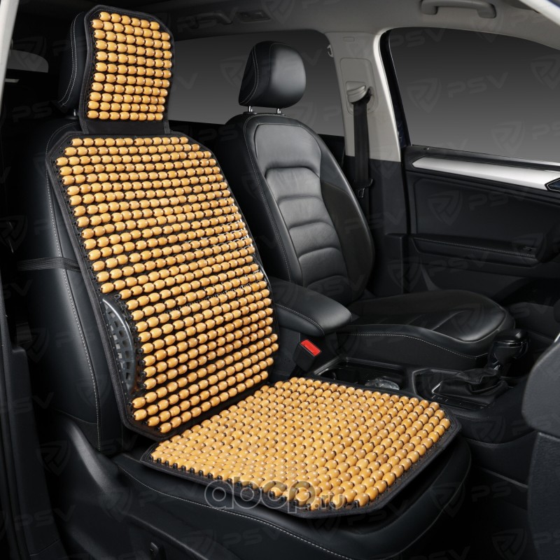 PSV 137160 Накидка массажная деревянные косточки PSV P2010 BIG PLUS с поддержкой бежевый, 1 штука