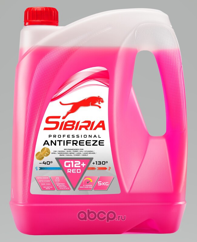 Sibiria 805600 Антифриз RED G12 готовый -40C розовый 5 кг