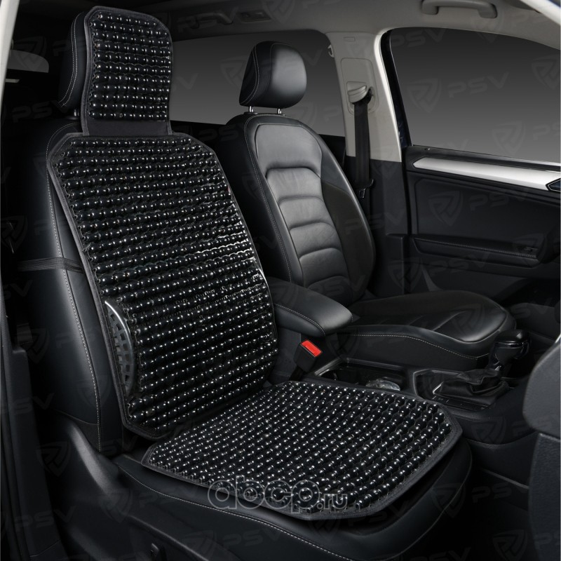 PSV 137158 Накидка массажная деревянные косточки PSV P2010 BIG PLUS с поддержкой черный, 1 штука