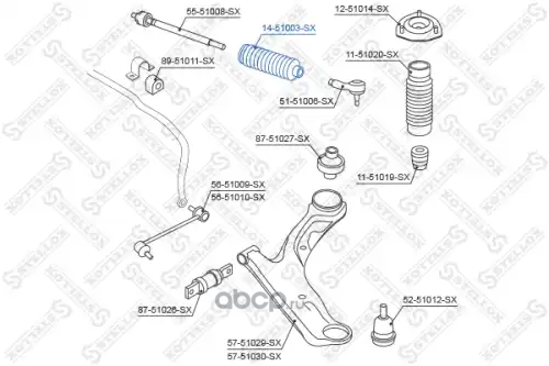 Stellox1451003SX—14-51003-SX_пыльникрейкирулевой!HyundaiSantaFeI01>1451003_SX14-51003-SX