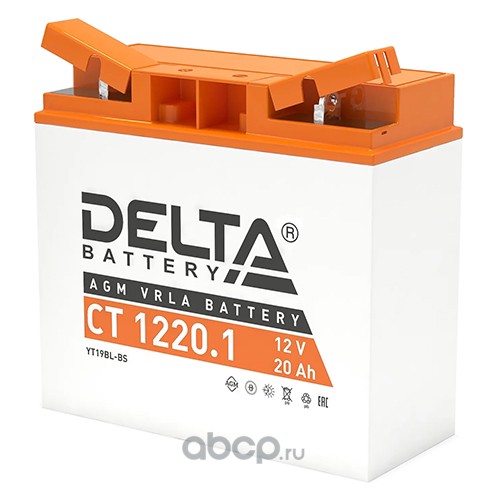 DELTA battery CT12201 Батарея аккумуляторная DELTA Battery мото AGM 20А/ч 270А 12V Обратная полярн. болтовые мото клеммы